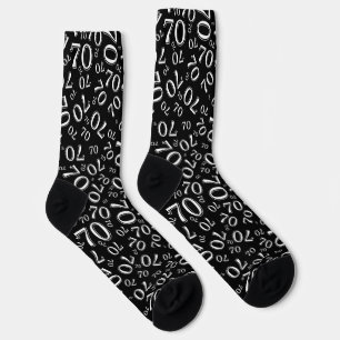 Chaussette 70e anniversaire noir/blanc Motif de numéro aléato