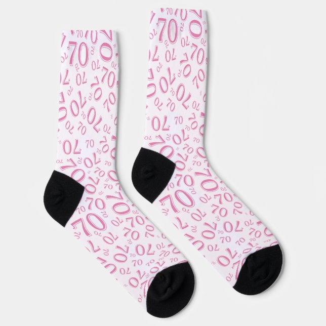 Chaussette 70e anniversaire Pink Random Numéro Motif (Droite)
