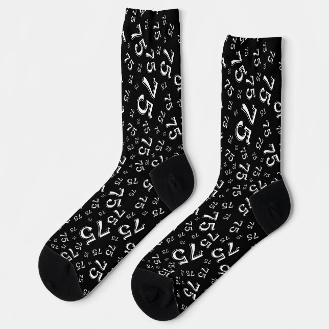 Chaussette 75e anniversaire Noir Random Numéro Motif (Gauche)