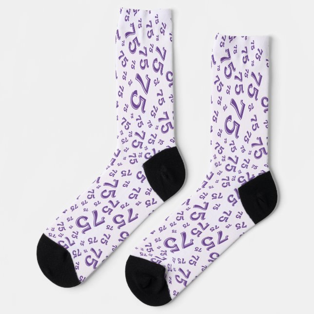 Chaussette 75e anniversaire Purple Random Numéro Motif (Gauche)