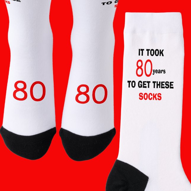 Chaussette 80th Birthday Socks Men Funny (Créateur téléchargé)
