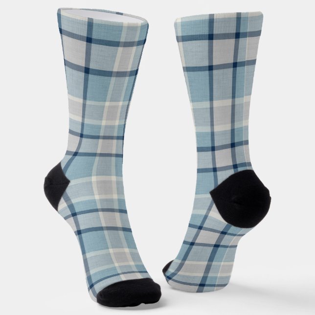 Chaussette À damiers texturé gris clair (Angulaire)