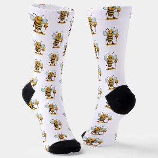 Chaussette Abeille de dessin animé en miel
