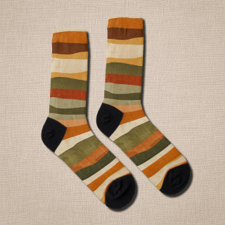 Chaussette Abstract Geometric Stripes- autumn mood 