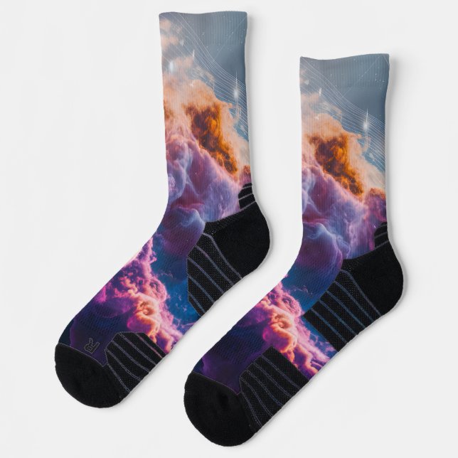 Chaussette Abstract Space Nebula Art - Colorful Cosmic (Gauche)