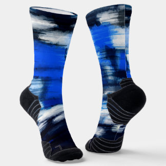 Chaussette Abstrait bleu et blanc