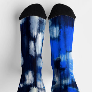 Chaussette Abstrait bleu et blanc