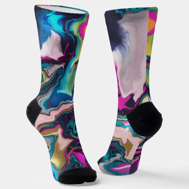 Chaussette Abstrait de couleur marbrée (Angulaire)