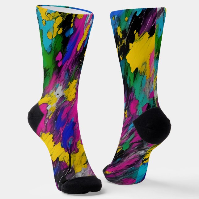 Chaussette Abstrait éclat de peinture (Angulaire)
