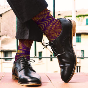 Chaussette Abstrait moderne Moiré Effet Purple Gold Cool amus