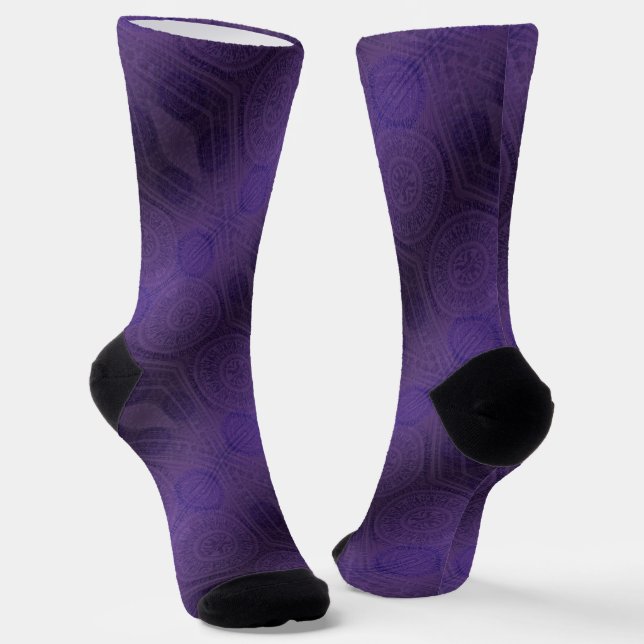 Chaussette Acceptation | Médaillons de méditation violette (Angulaire)