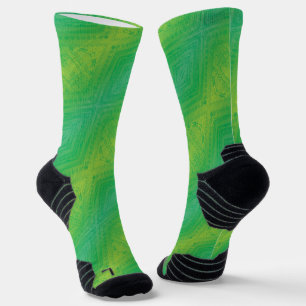 Chaussette Acceptation   Motif de Shibori jaune bleu