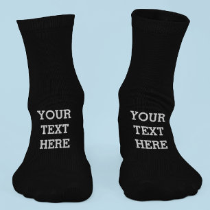 Chaussette Add Your Own Custom Text Here Black and White