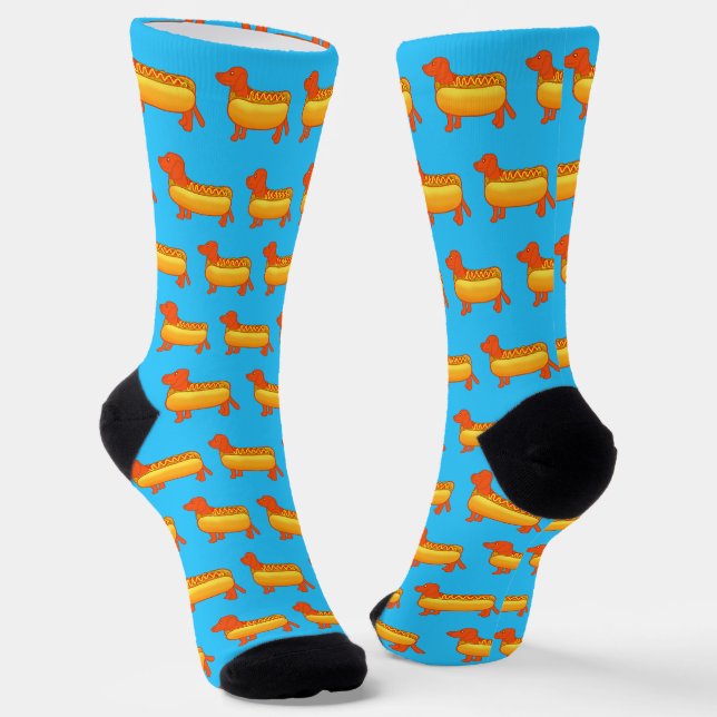 Chaussette Adorable Dachshund Hot Dog (Angulaire)
