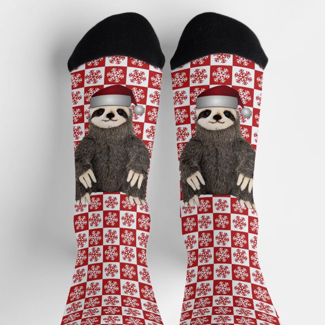 Chaussette Adorable Père Noël Sloth Noël Festif Flambeau de n (Haut)