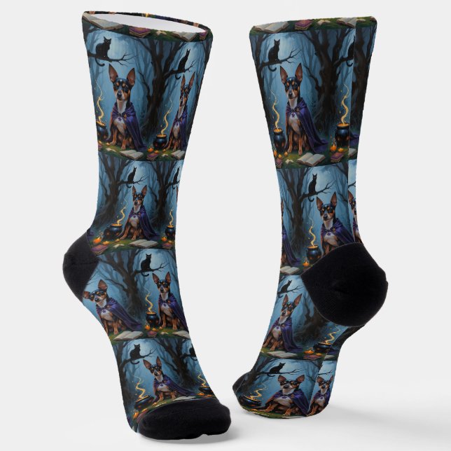 Chaussette Affenpinscher Chien Whimsical Halloween Peinture (Angulaire)