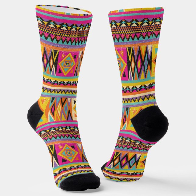 Chaussette African Wax Print Africa United UNIA Afri Socks (Angulaire)
