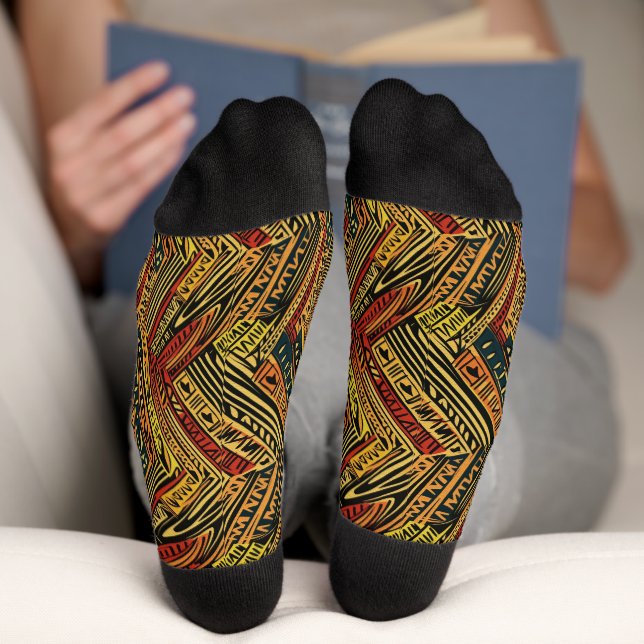 Chaussette Afrique Amhara Éthiopie Motif ethnique 6 (Fond)