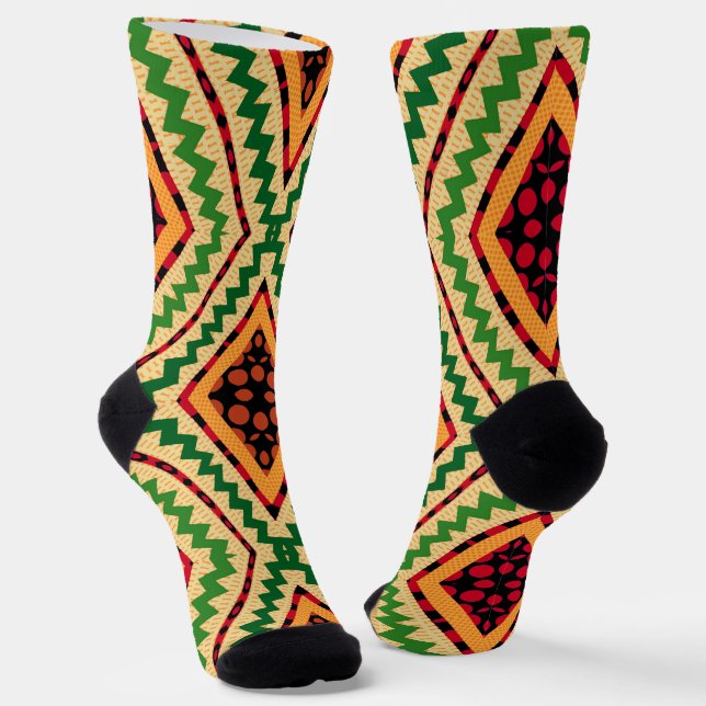 Chaussette Afro Pop Kente jaune (Angulaire)