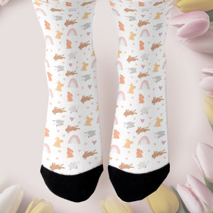 Chaussette Agneau de lapin mignon Chaussettes Monogrammes Mot