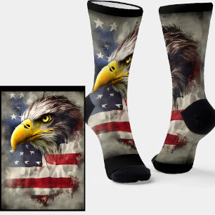 Chaussette Aigle patriotique sur USA Drapeau Étoiles Frappes 