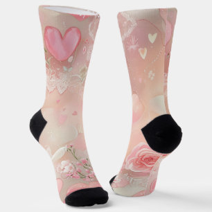 Chaussette Ailes de papier et roses