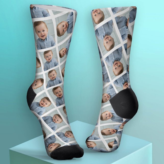 Chaussette Ajouter votre photo 1 pour faire un Motif - Blanc (Custom Photo Socks)