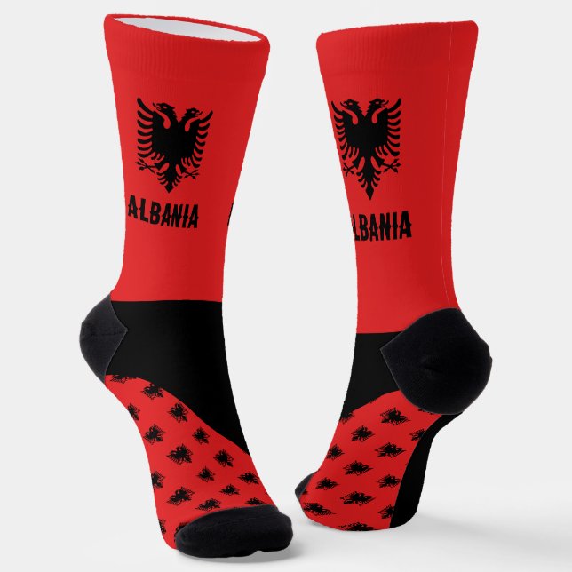 Chaussette Albanie Chaussettes, drapeau albanais couleurs / s (Angulaire)