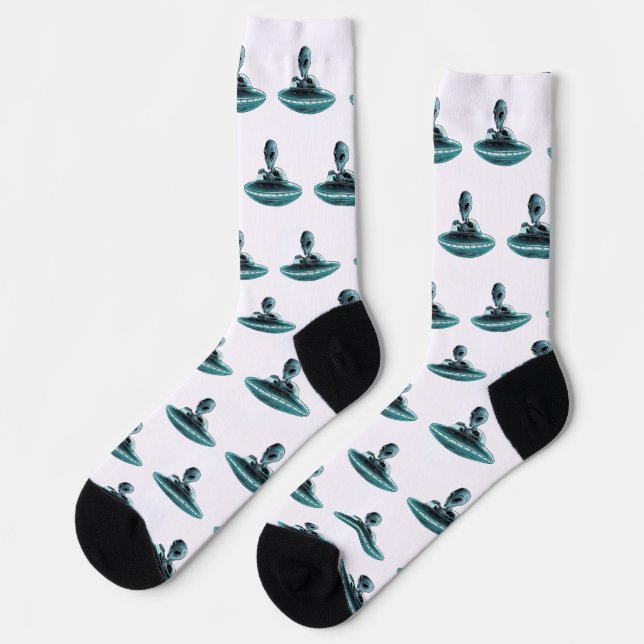 Chaussette Alien dans l'OVNI (Gauche)