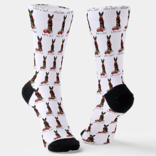 Chaussette Allons-y ! Promenade du Pinscher Nain (noir fauve