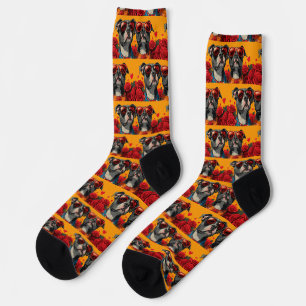 Chaussette American Staffordshire Heart Roses Saint-Valentin