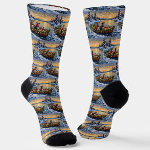 Chaussette American Staffordshire Terrier Bateau de Noël