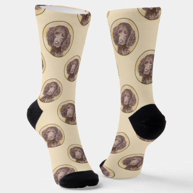 Chaussette American Water Spaniel Peinture Chien Art original (Angulaire)