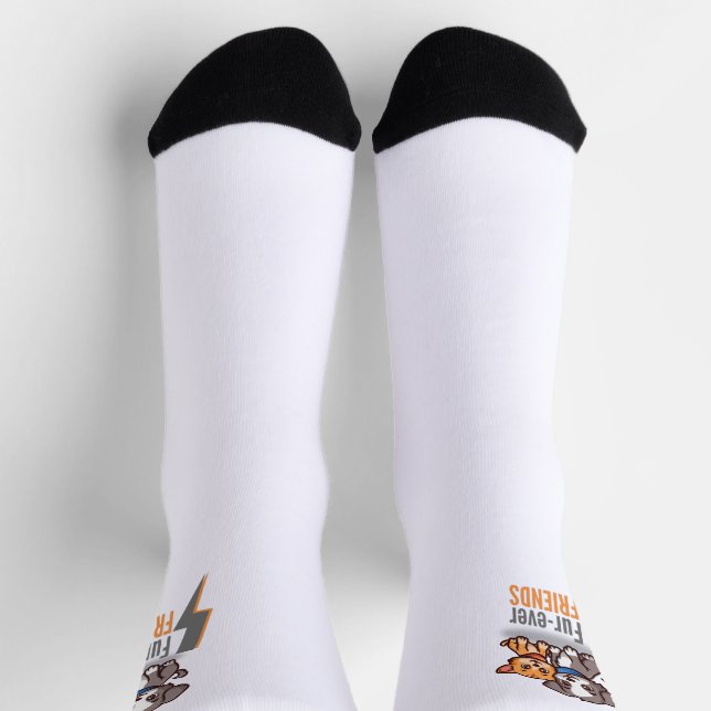 Chaussette Amis de fourrure - Besties de chien et de chats mi (Haut)