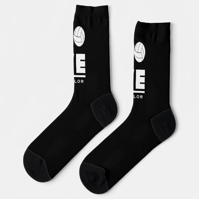 Chaussette Amour Et Vie Volleyball Sport Ventilateur Nom Pers (Gauche)