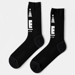 Chaussette Amour Et Vivre Badminton Sports Ventilateur Nom Pe