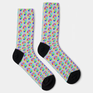 Chaussette Amour Interracial Coeurs Arc-en-Ciel Motivés