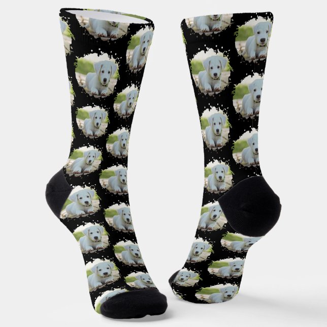 Chaussette Amoureux de les chiens mignons Motif photo personn (Angulaire)