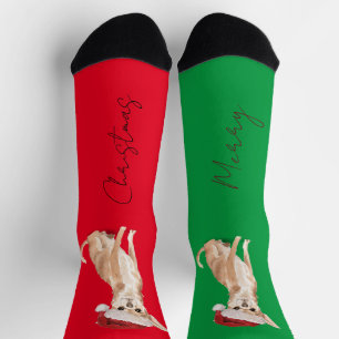 Chaussette Amoureux des chiens de Noël Terrier Motif Fun Red 