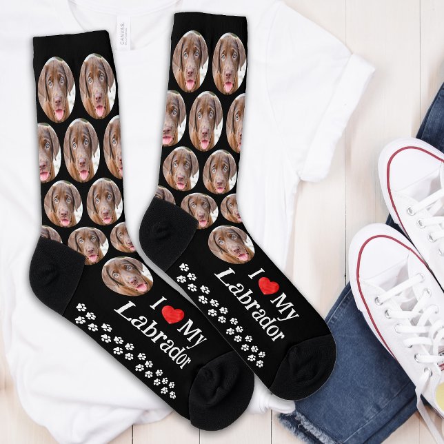 Chaussette Amoureux des chiens Labrador Retriever Cute Custom (Créateur téléchargé)