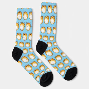 Chaussette Amusant dessin animé Puffer Poisson Design
