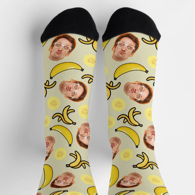 Chaussette Amusant et drôle Garçon Jaune Banana Face Écran So (Haut)