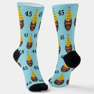 Chaussette Amusant Visage d'anniversaire personnalisé avec Ca