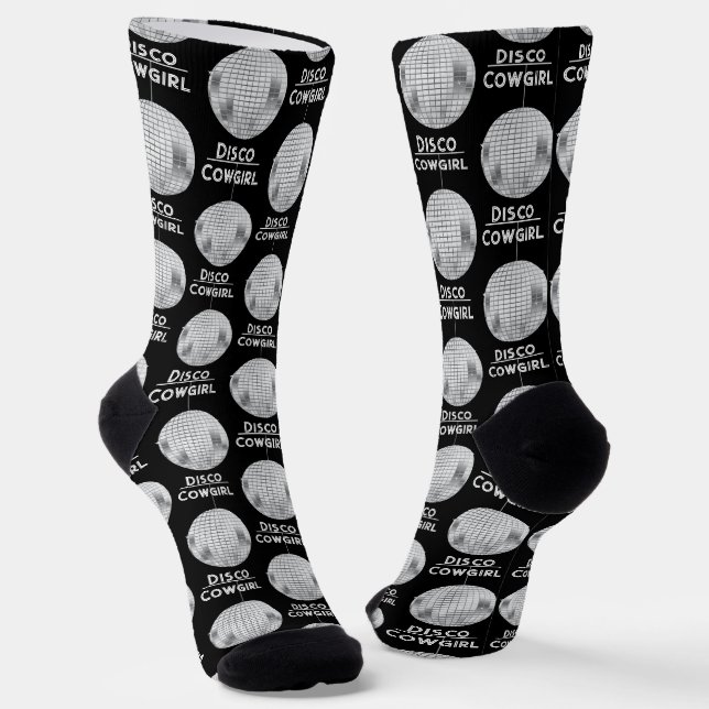 Chaussette Amusants Disco Ball Disco Cowgirl Bachelorette (Angulaire)