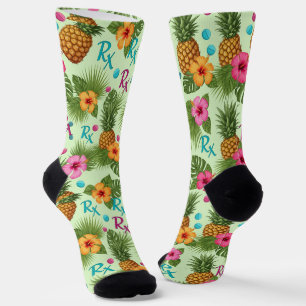 Chaussette Ananas tropical, Hibiscus et Chaussettes de pharma