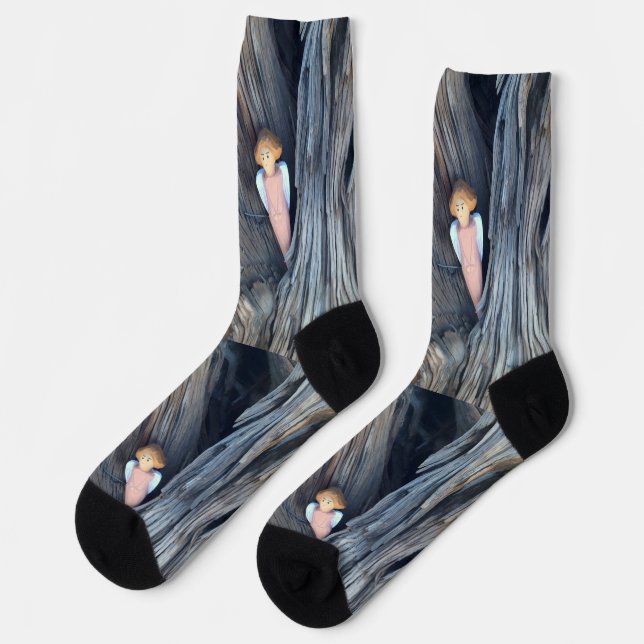 Chaussette ange sculpté dans l'arbre Thunder Cove (Gauche)