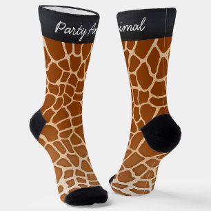 Chaussette "Animal de fête" Brown Giraffe Spots Animaux amusa