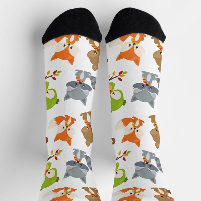 Chaussette Animaux de forêt, Animaux de forêt, Animaux d'auto (Haut)