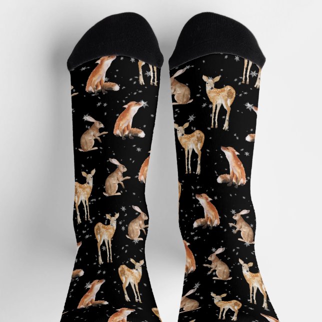 Chaussette Animaux hivernaux neigeux Chaussettes de chevreuil (Haut)