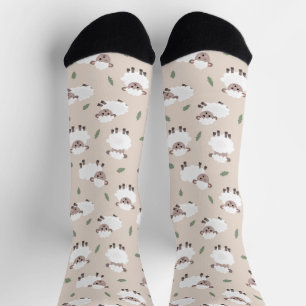 Chaussette Animaux mignons de dessin à la main Mouton & Agnea